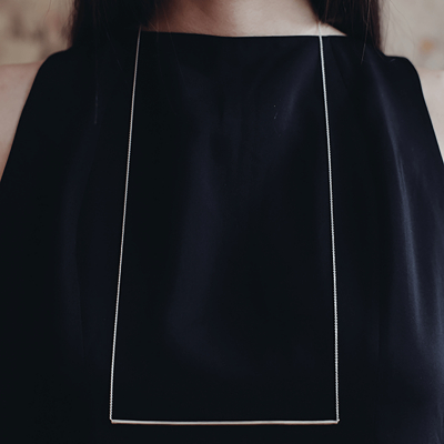 Colier LINIA design minimal, realizat manual. - Monom