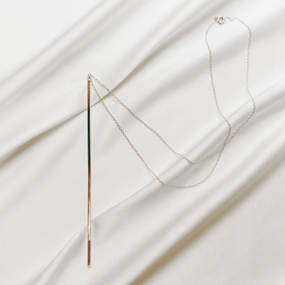 Colier LINIA design minimal, realizat manual. - Monom