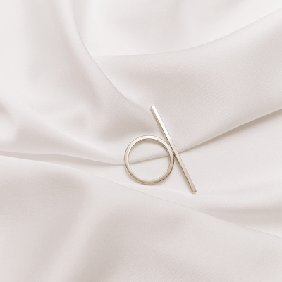 Inel LINIA minimal, realizat manual - Monom