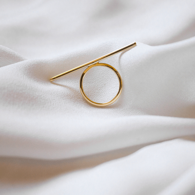 Inel LINIA minimal, realizat manual - Monom