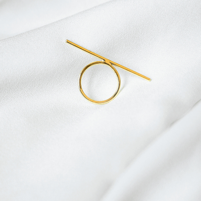 Inel LINIA minimal, realizat manual - Monom