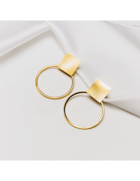 PLATTITUDE CIRCLED earrings Minimalist, handcrafted - Monom