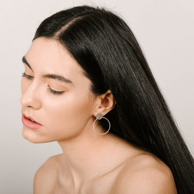 Cercei PLATTITUDE DOUBLE CIRCLE Minimal, realizati manual. - Monom