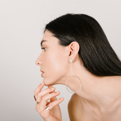 Cercei OVERSIZED CIRCLE Minimal, realizate manual. - Monom