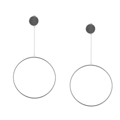 Cercei OVERSIZED CIRCLE Minimal, realizate manual. - Monom