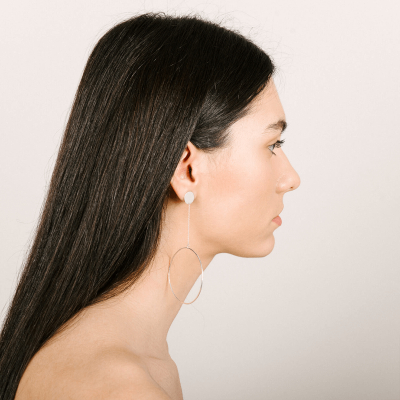 Cercei OVERSIZED CIRCLE Minimal, realizate manual. - Monom