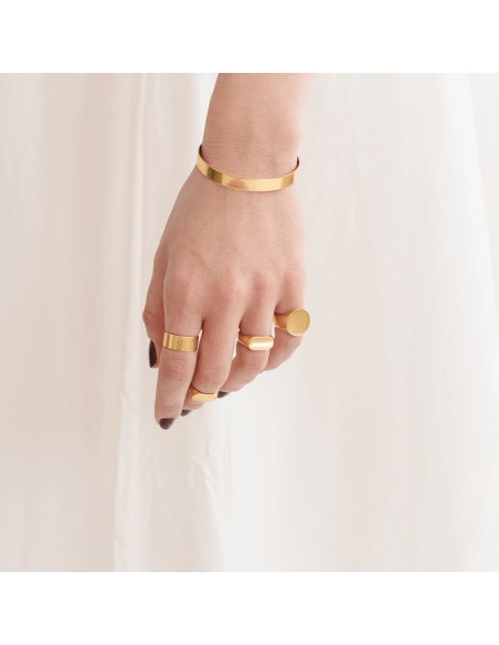 Inel Signet Cerc Minimal, realizat manual. - Monom