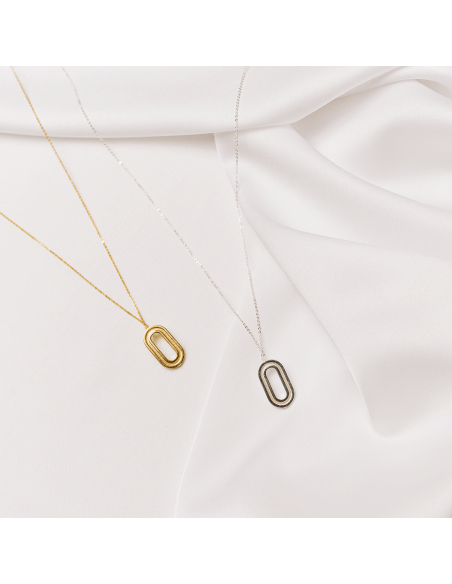 Labyrinth Oval Small Pendant Minimalist, handcrafted - Monom