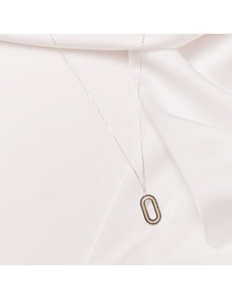 Labyrinth Oval Small Pendant Minimalist, handcrafted - Monom