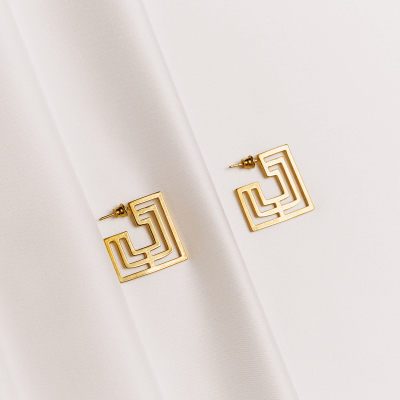 The Introspect Square Hoops earrings  Minimalist, handcrafted - Monom