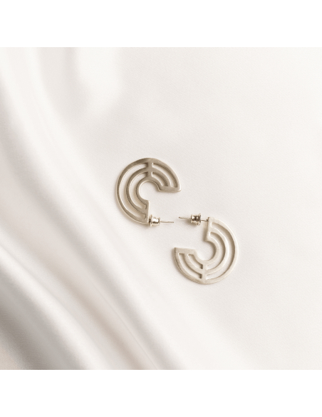 Introspect Circle Hoops earrings  Minimalist, handcrafted - Monom