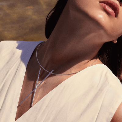 Colier ALPHABET X Minimal, realizat manual. - Monom