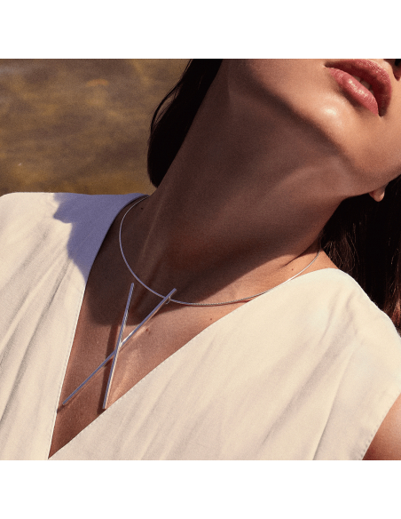 ALPHABET X necklace Minimalist, handcrafted - Monom