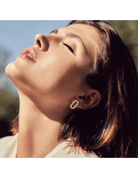 Labyrinth Small Oval earrings  Minimalist, handcrafted - Monom