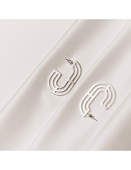 Introspect Oval Hoops earrings  Minimalist, handcrafted - Monom