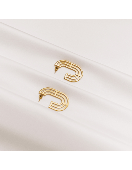 Introspect Oval Hoops earrings  Minimalist, handcrafted - Monom