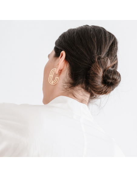 Introspect Oval Hoops earrings  Minimalist, handcrafted - Monom