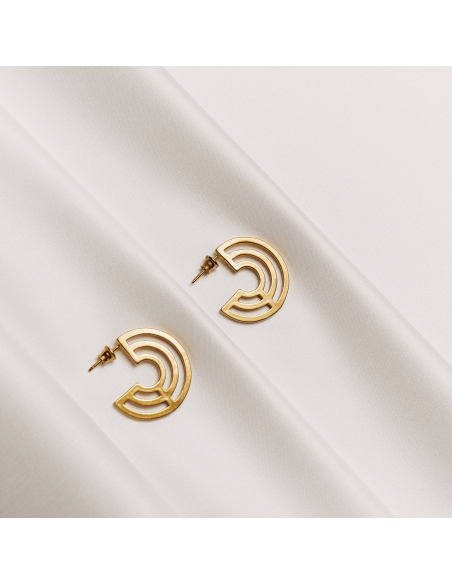 Introspect Circle Hoops earrings  Minimalist, handcrafted - Monom