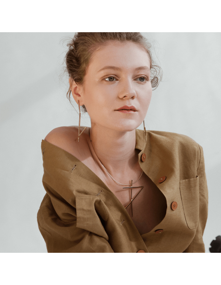 ALPHABET RHYTHM earrings Minimalist, handcrafted - Monom