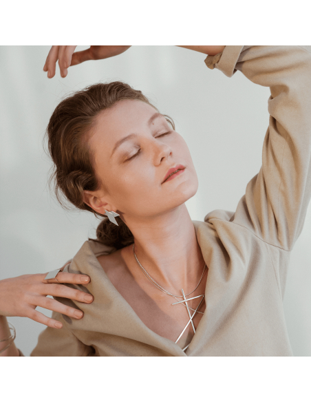 ALPHABET STRENGTH earrings Minimalist, handcrafted - Monom