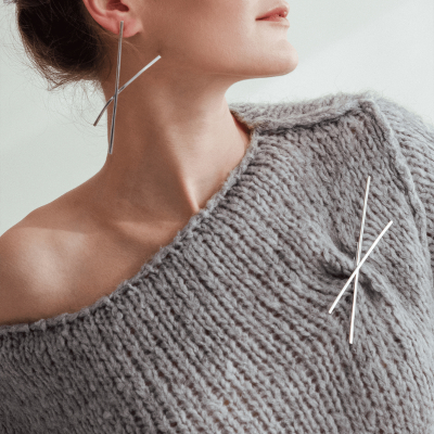 Cercei ALPHABET X Minimal, realizat manual. - Monom