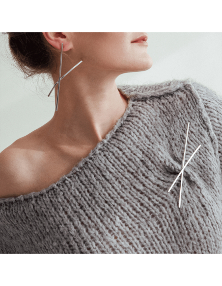 ALPHABET X earrings Minimalist, handcrafted - Monom