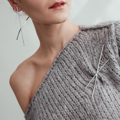 Cercei ALPHABET X Minimal, realizat manual. - Monom