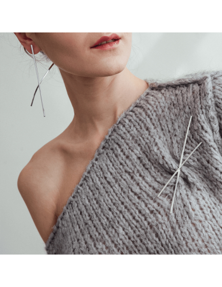 ALPHABET X earrings Minimalist, handcrafted - Monom