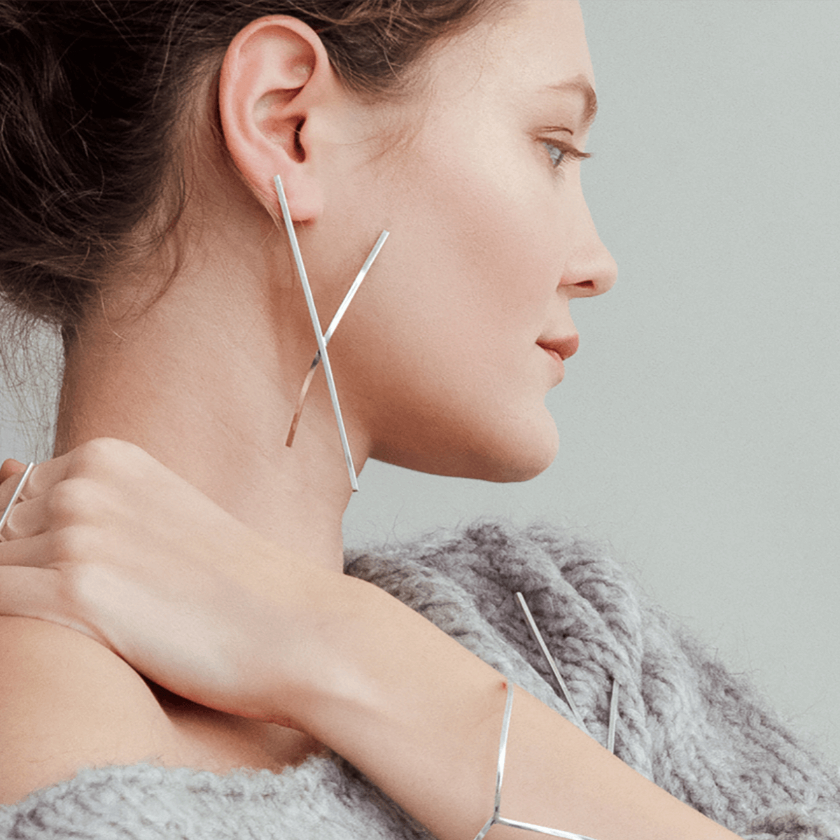 Cercei ALPHABET X Minimal, realizat manual. - Monom