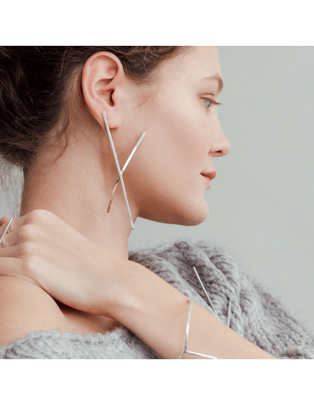 Cercei ALPHABET X Minimal, realizat manual. - Monom