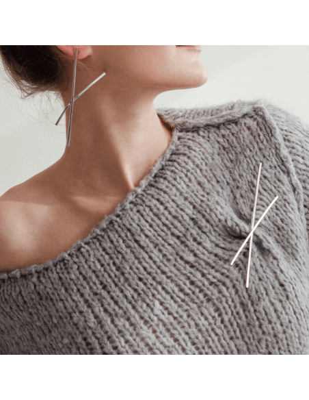 ALPHABET X brooch Minimalist, handcrafted - Monom