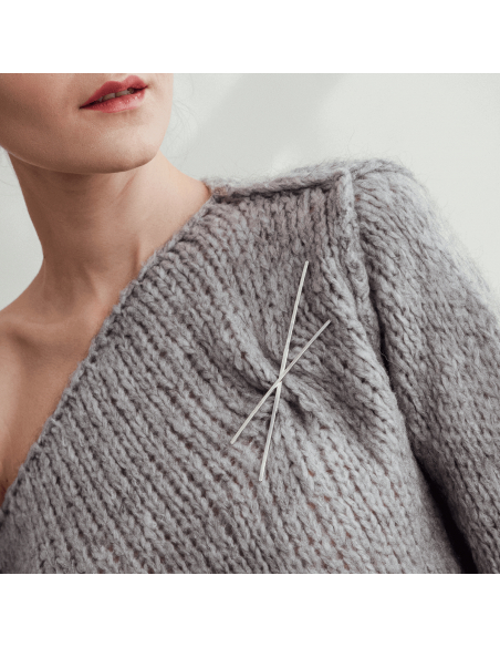 ALPHABET X brooch Minimalist, handcrafted - Monom