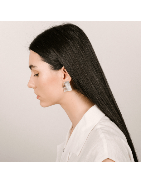 Cercei IMPERFECT SQUARE Minimal, realizati manual - Monom