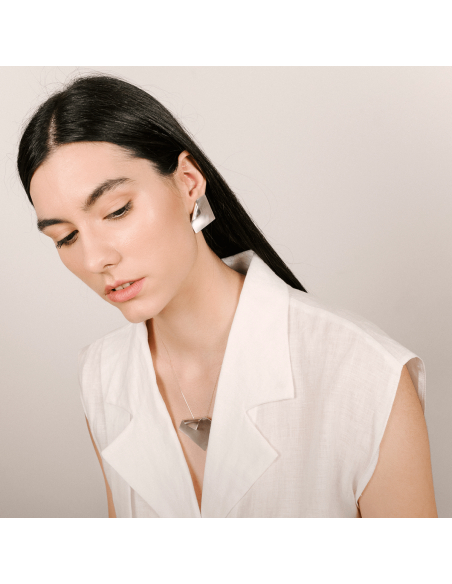 Cercei IMPERFECT SQUARE Minimal, realizati manual - Monom