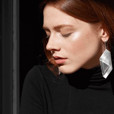 Cercei IMPERFECT LEAF Minimal, realizati manual - Monom