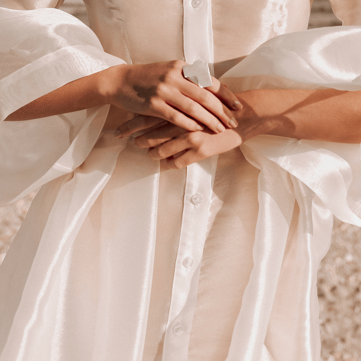 Inel IMPERFECT SQUARE Minimal, realizate manual. - Monom