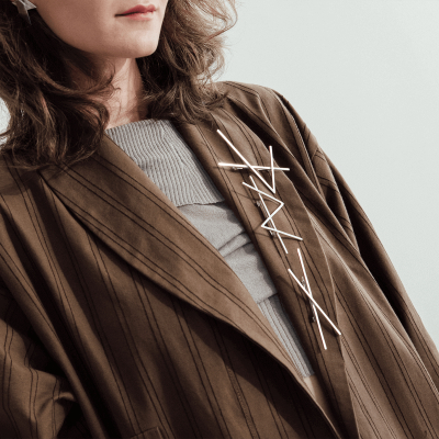 Brosa ALPHABET RHYTHM Minimal, realizat manual. - Monom