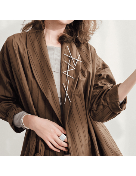 ALPHABET STRENGTH brooch Minimalist, handcrafted - Monom