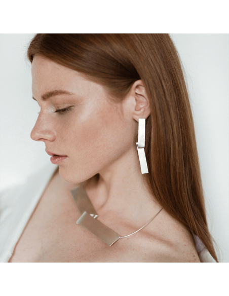 IMPERFECT BAND earrings  Minimalist, handcrafted - Monom