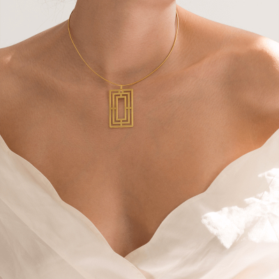 SOLARIA Rectangle necklace Minimalist, handcrafted - Monom