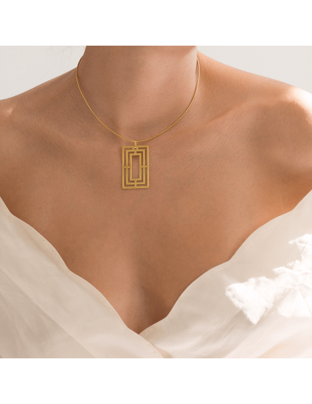 SOLARIA Rectangle necklace Minimalist, handcrafted - Monom