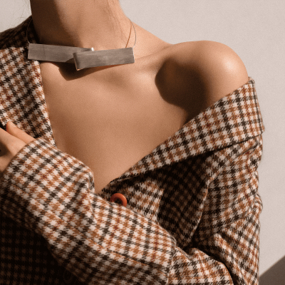 Colier IMPERFECT BAND design minimal, realizat manual. - Monom