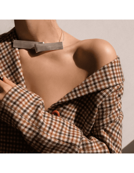 Colier IMPERFECT BAND design minimal, realizat manual. - Monom