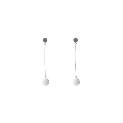 PLATTITUDE LONG CIRCLE earrings Minimalist, handcrafted - Monom 2