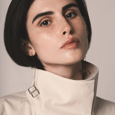 TRANSLATIONS LONG CUBE 1 EARRINGS