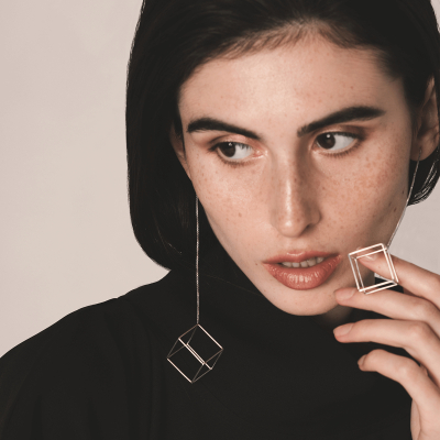 TRANSLATIONS LONG CUBE 1 EARRINGS 2