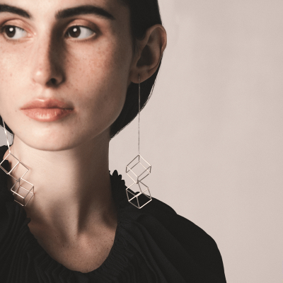 TRANSLATIONS LONG CUBE 2 EARRINGS 2