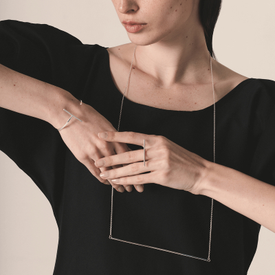 Inel LINIA minimal, realizat manual - Monom