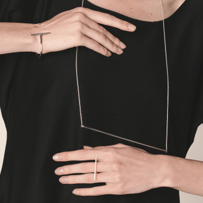 Colier LINIA design minimal, realizat manual. - Monom