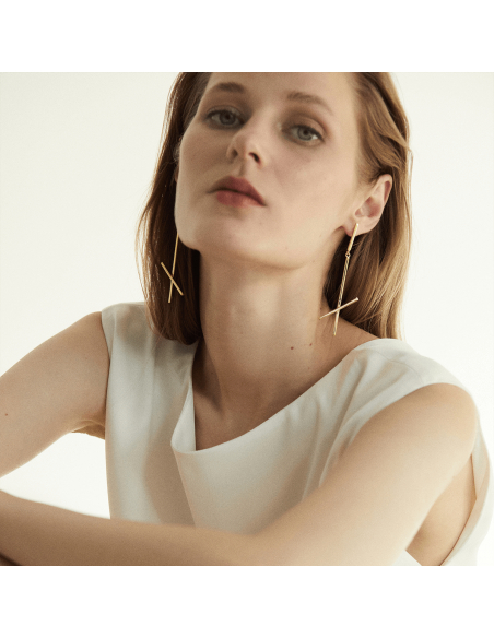 ALPHABET X earrings Minimalist, handcrafted - Monom